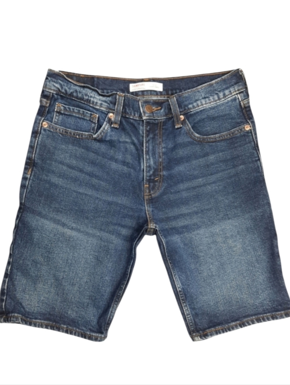 Signature by Levi's Classic Denim Shorts Dark Blue SZ 30